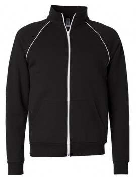 American Apparel Black Unisex Fleece Track Jacket