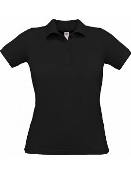 B&C Collection Womens Cotton Pure Black Polo Shirts