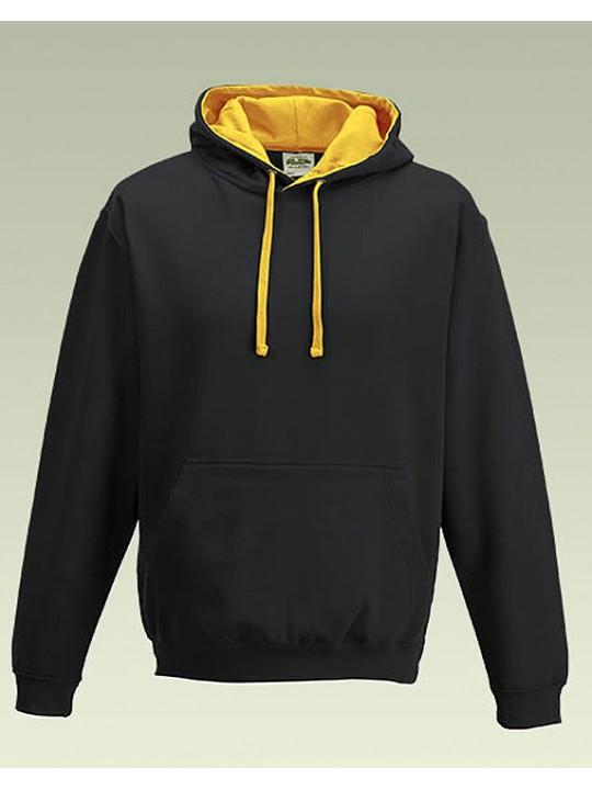 AWD Black with Gold Contrast Hood Pullover Hoodie Top