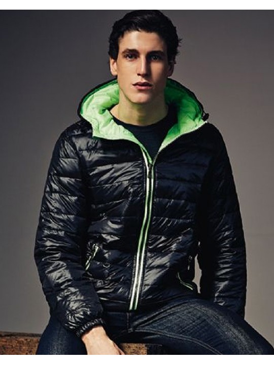2786 Padded Jacket with Black and Green Inner Layer