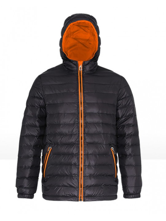 2786 Unisex Padded Black & orange zip Jacket