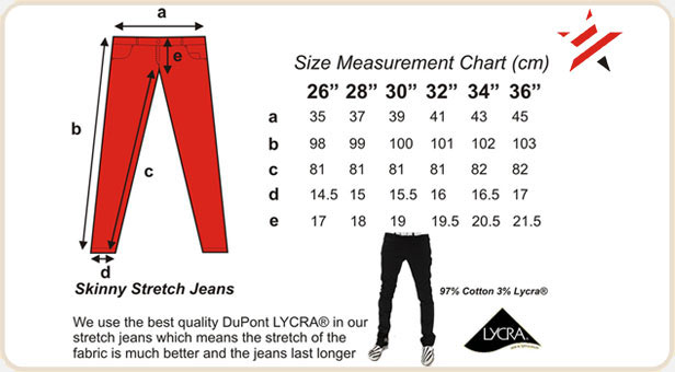 Jeans Conversion Chart Uk