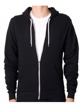 Anvil Full Zip Hooded Black Sweatshirt 