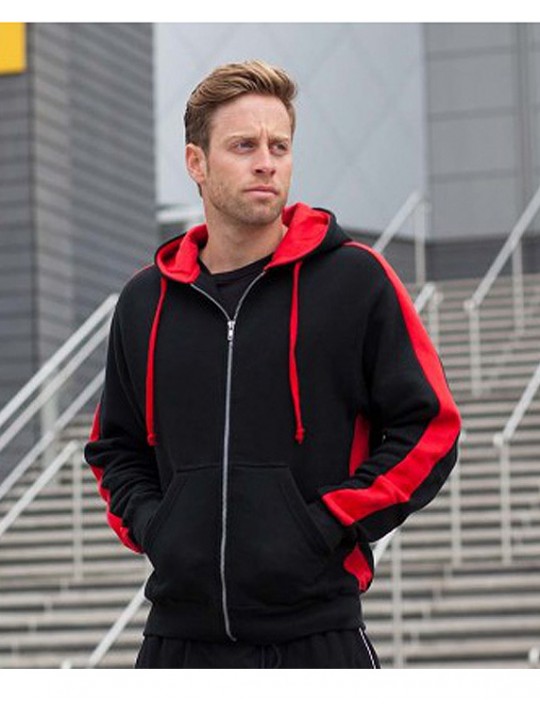 Finden Hales Black & Red Full Zip Hoodie top