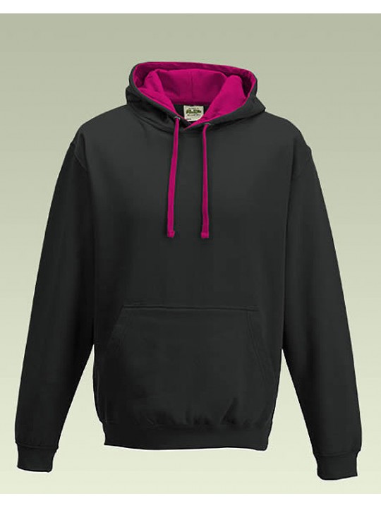 AWD Black with Hot Pink Hood Pullover Hoodie Top