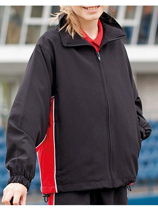 Finden Hales Kids black with red piped Track Jacket Top