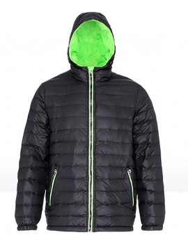 2786 Unisex Padded Black & Lime Green Jacket