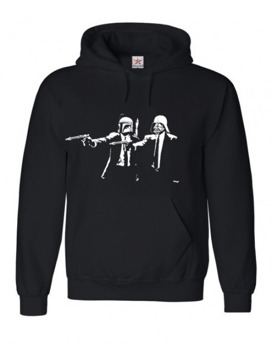 Darth Pulp Fiction Printed Black Hoodie